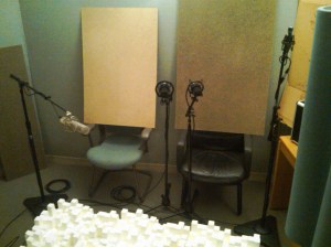 Reamp4_Oct19_2010 studio re-amp with microphones reflectors and diffusors