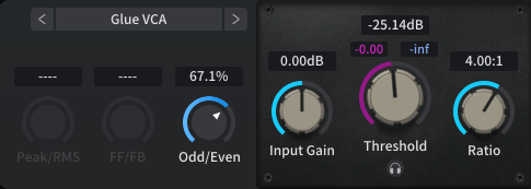 screen capture from Cenozoix compressor plus-in, Glue VCA style